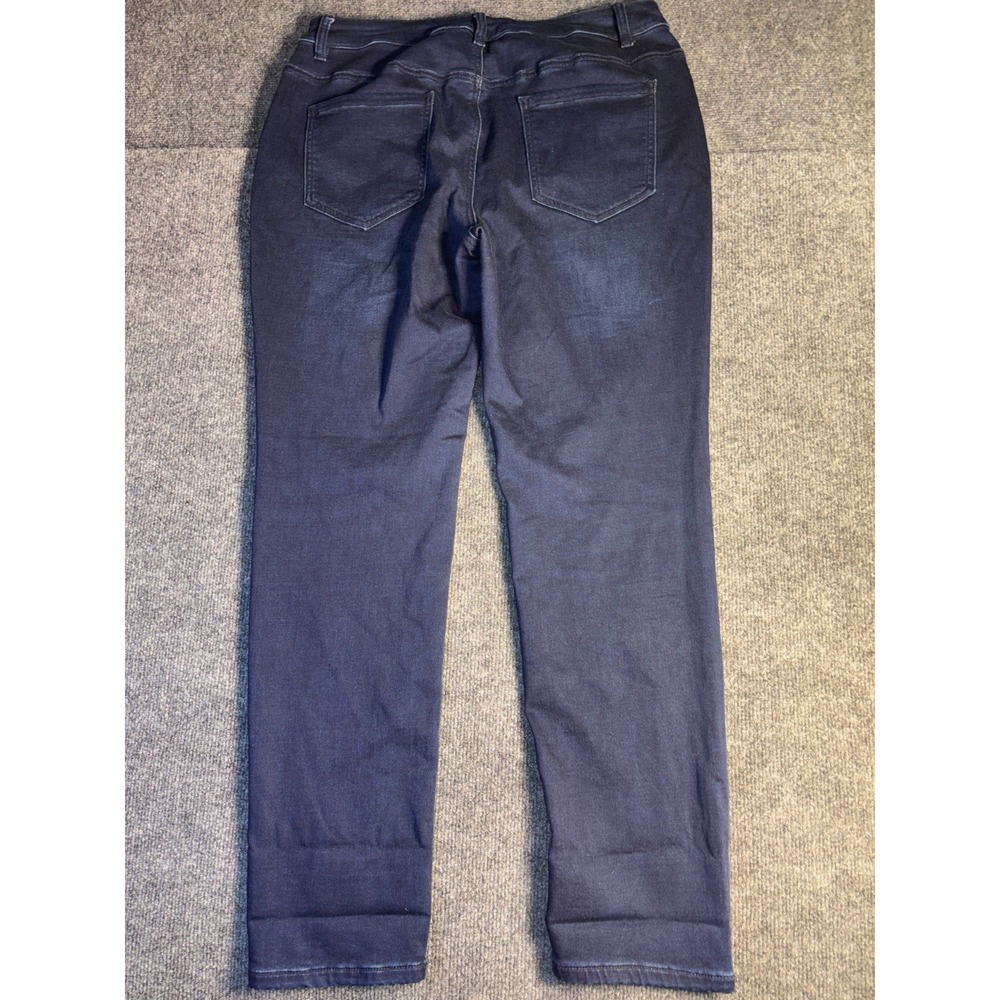 Ethyl Jeans Womens 12 Blue Denim Flat Front Button Fly Straight Leg Regular Fit